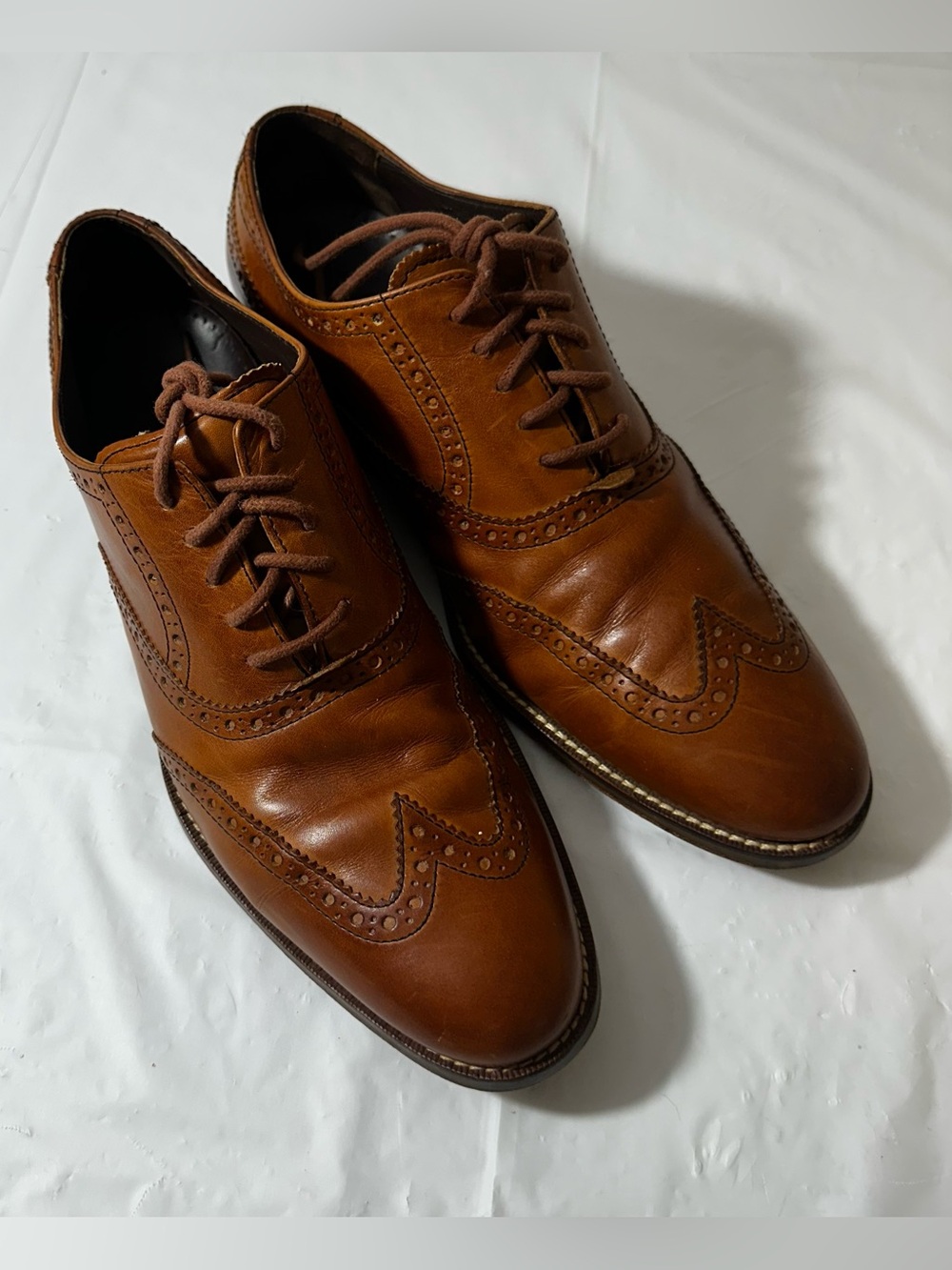 Cole Haan Men’s Tan Leather Wingtip Oxfords Size 9